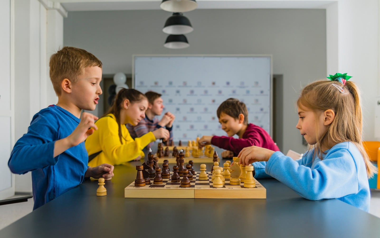 Children playing chess