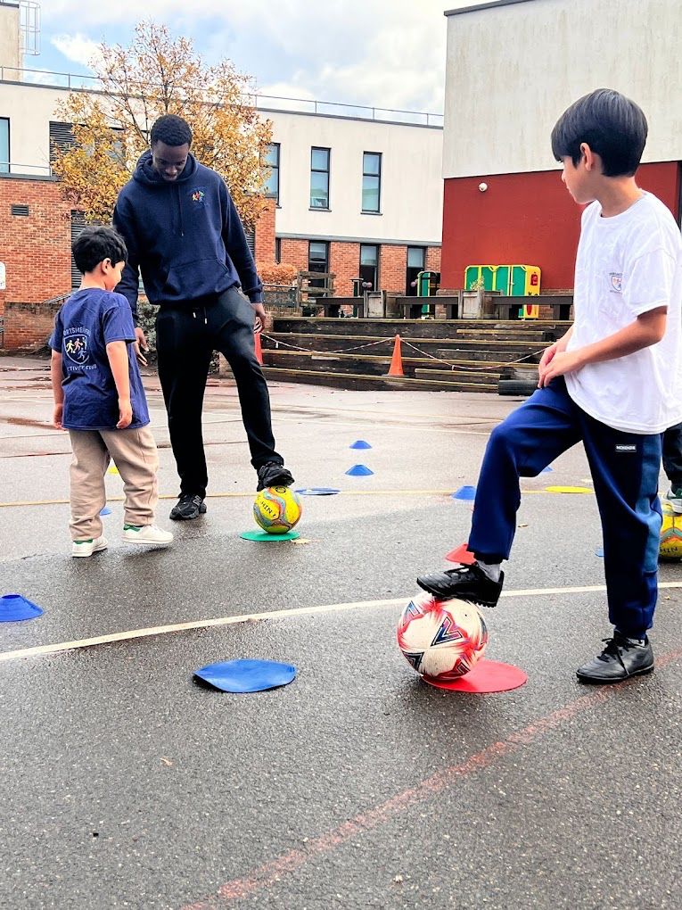 Football coaching session