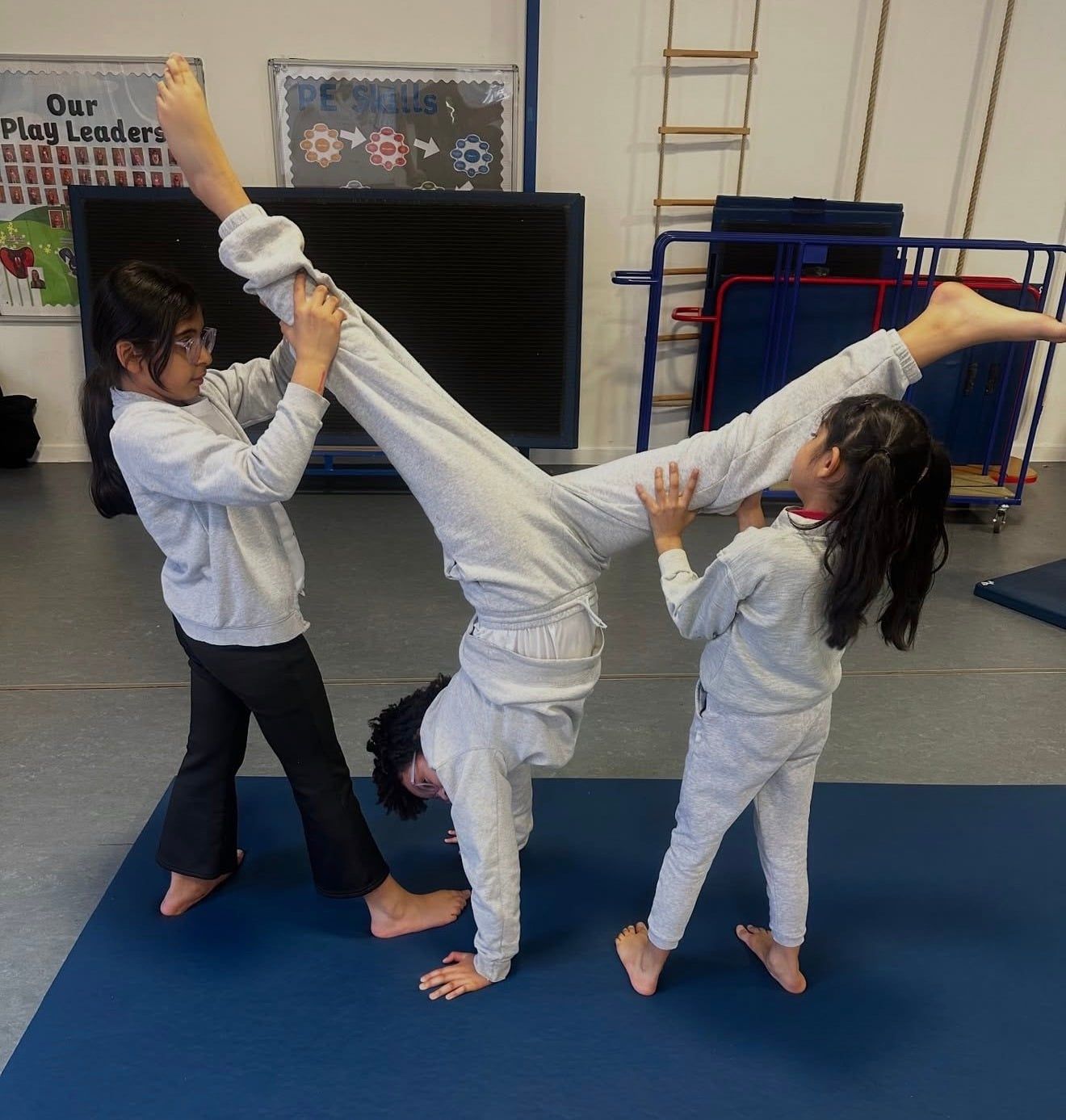 Child doing gymnastics